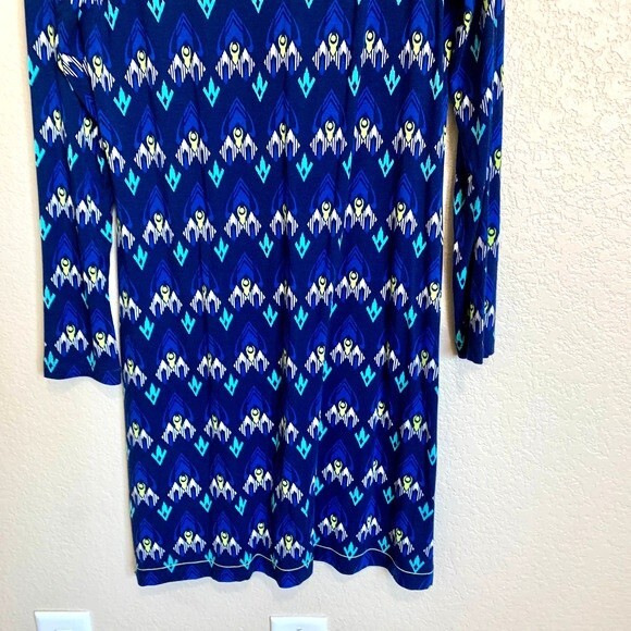 Hatley Blue Dress V neckline Long sleeve A line dress size M boho grannycore - Picture 5 of 9